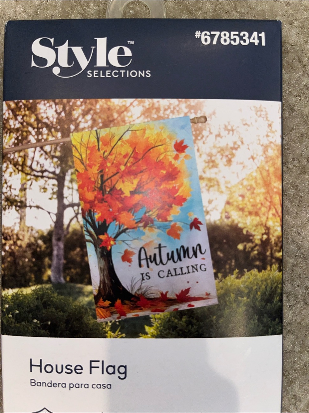 Autumn House Flag - Orange and Blue 28” x 44”